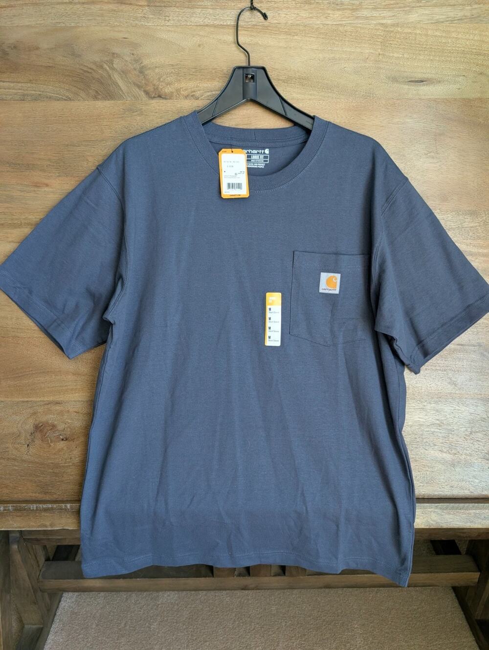 NWT Carhartt K87 Pocket T-Shirt Mens M Dust Blue Loose Fit Short Sleeve K87-BLS
